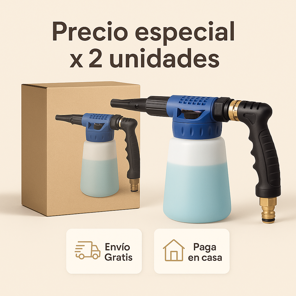 Limpia profundo, cuida la pintura y ahorra agua. JetWash™ Espumadora Importada Profesional. Oferta 40% OFF
