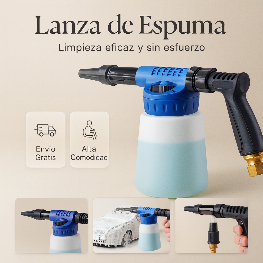 Limpia profundo, cuida la pintura y ahorra agua. JetWash™  Espumadora Importada Profesional. Oferta 40% OFF