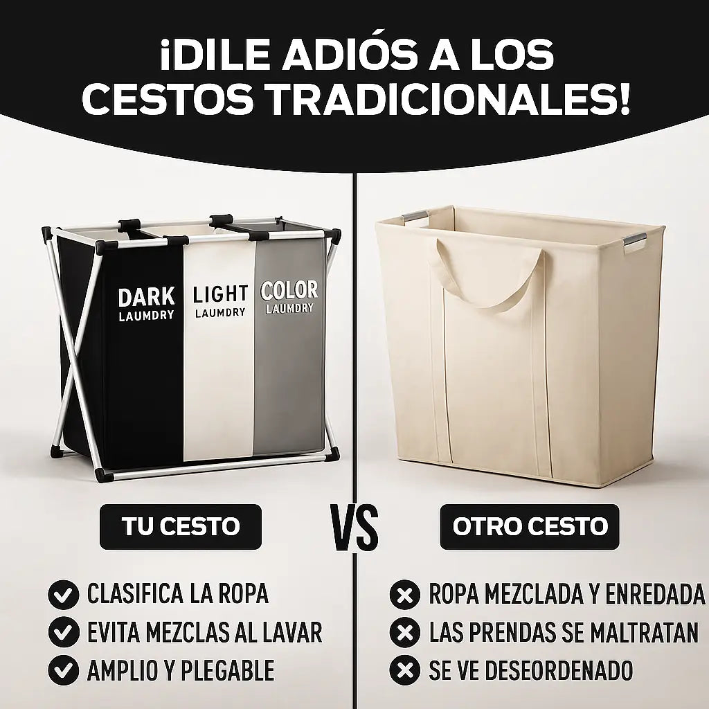 No mas desorden. Cesto Clasificador Lavandería 3 en 1 • Pide el tuyo hoy con Envío Gratis - 40% OFF