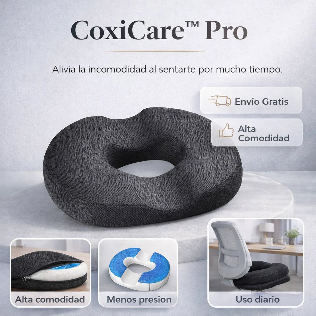 Si sentarte te duele, este cojín reduce la presión en el coxis y la zona lumbar