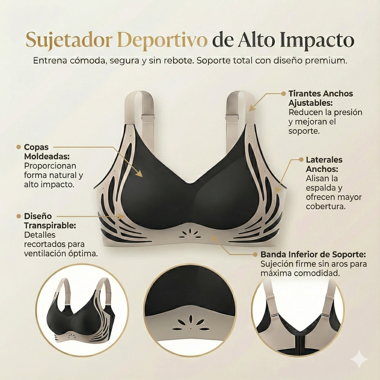 ¿Molestias y poco soporte al entrenar? Entrena cómoda, segura y sin rebote • Sujetador Deportivo AeroLift™ •  Stock limitado, Pide el tuyo hoy con Envío Gratis.