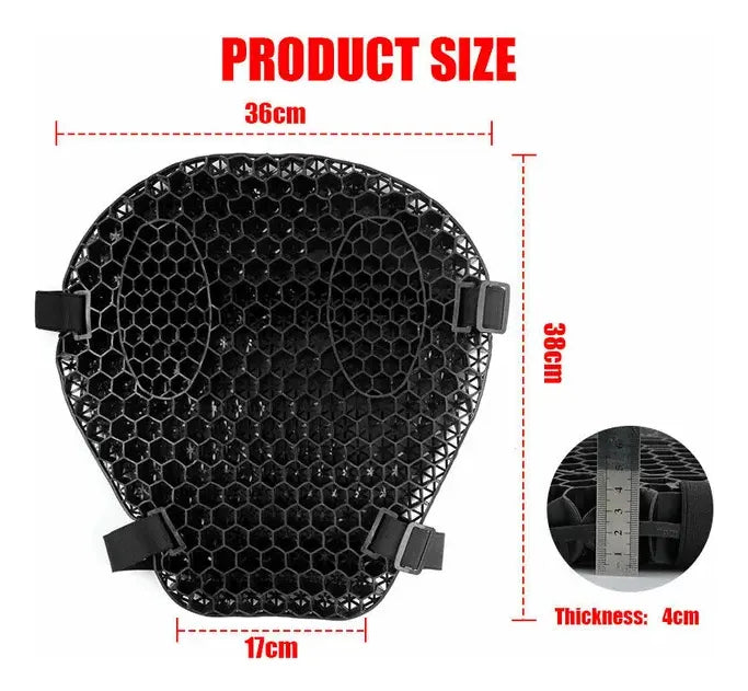 Asiento Gel Pro para Moto – Soporte Ergonómico Diseñado para trayectos prolongados