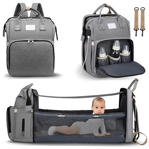 BabyBu™ La solución (Todo-En-Uno) para mamás ocupadas: Pañalera + Cuna portátil que cabe en tu espalda  Ultimas Unidades ✅