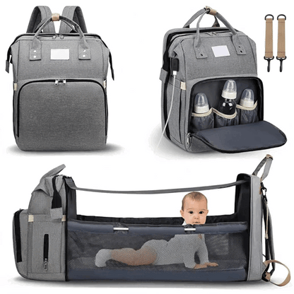 BabyBu™ La solución (Todo-En-Uno) para mamás ocupadas: Pañalera + Cuna portátil que cabe en tu espalda  Ultimas Unidades ✅
