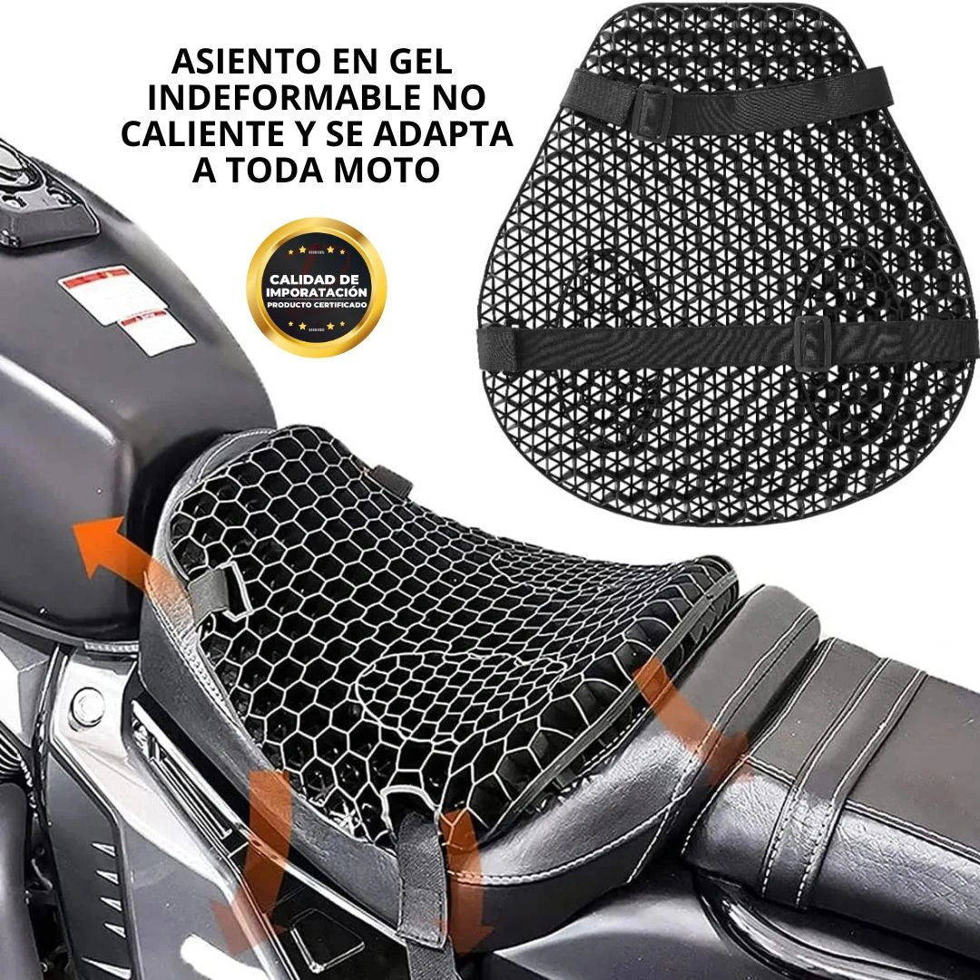 Asiento Gel Pro para Moto – Soporte Ergonómico Diseñado para trayectos prolongados