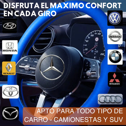 ¡Dile adiós al volante Viejo y resbaloso! Protector universal antideslizante con goma fría. Pocas Unidades en color Negro Elegante con 50% de Descuento ✅