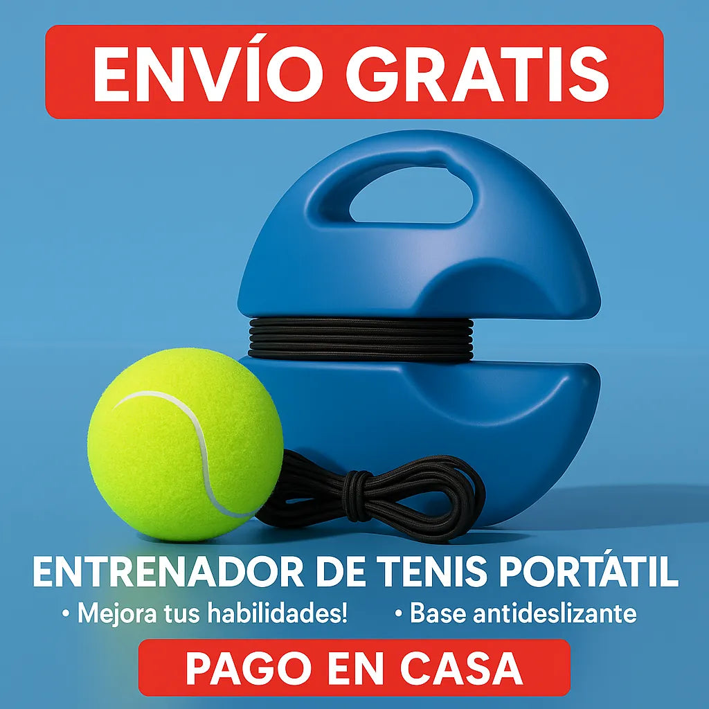 Entrenador de Tenis Personal™ | Mejora tu Técnica en Casa Incluye Pelota y Cuerda Elástica| Pocas Unidades✅