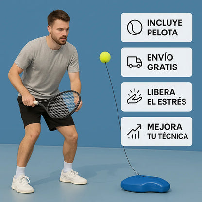 Entrenador de Tenis Personal™ | Mejora tu Técnica en Casa Incluye Pelota y Cuerda Elástica| Pocas Unidades✅
