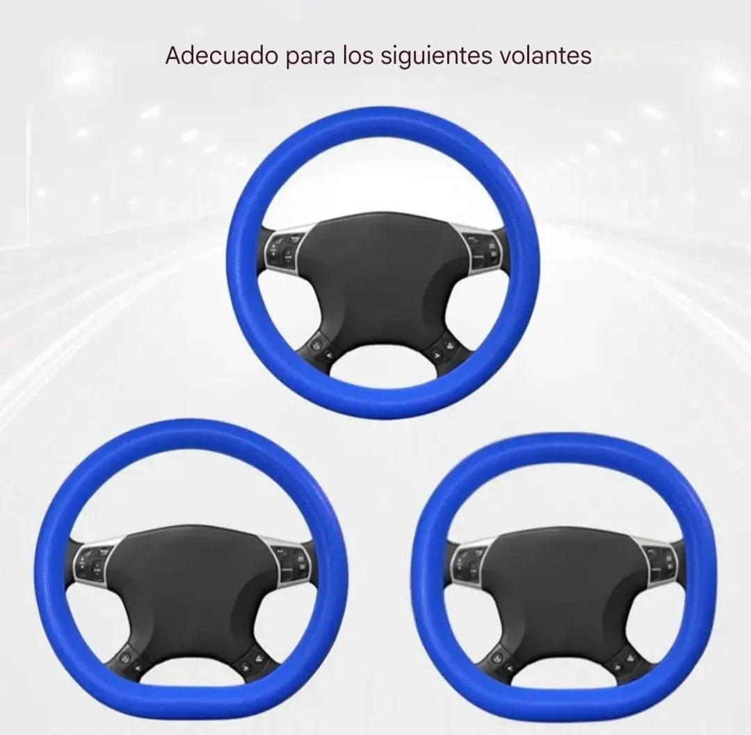 ¡Dile adiós al volante Viejo y resbaloso! Protector universal antideslizante con goma fría. Pocas Unidades en color Negro Elegante con 50% de Descuento ✅