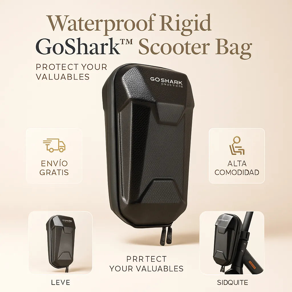 ¿Tus pertenencias corren peligro al conducir? 🔒 Mantén todo seguro con el Bolso Rígido Impermeable GoShark™ para Scooter • ⚡¡Últimas Unidades!