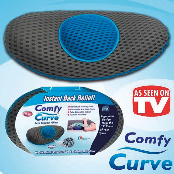 Soporte lumbar que alivia tu espalda y transforma tu descanso – ComfyCurve™ con 50% de descuento.