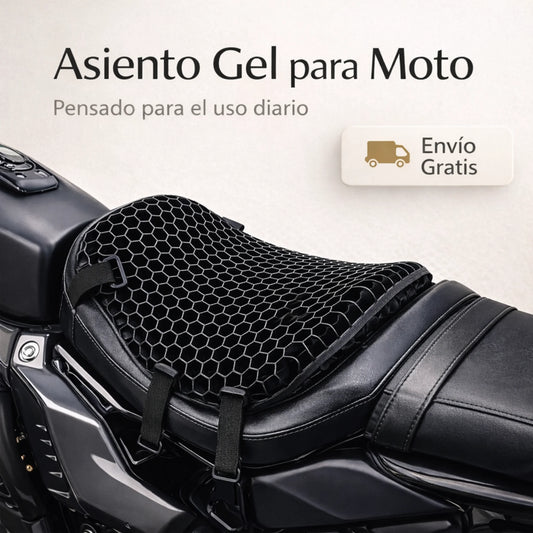 Asiento Gel Pro para Moto – Soporte Ergonómico Diseñado para trayectos prolongados