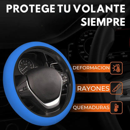¡Dile adiós al volante Viejo y resbaloso! Protector universal antideslizante con goma fría. Pocas Unidades en color Negro Elegante con 50% de Descuento ✅