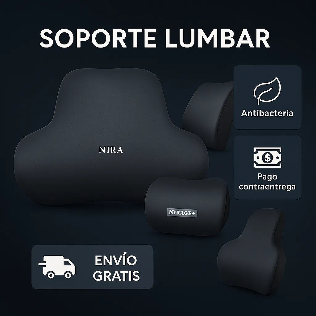 Soporte Lumbar Ergonómico para Viajar, trabajar o aliviar las molestias. Pocas Unidades